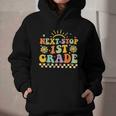 Next Stop 1st Grade Groovy Retro First Grade Back To School Graphic Youth Hoodie Next Stop 1st Grade Groovy Retro First Grade Back To School Graphic Youth Hoodie