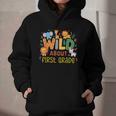 Wild About First Grade Safari Jungle Animals Back To School Graphic Youth Hoodie Wild About First Grade Safari Jungle Animals Back To School Graphic Youth Hoodie