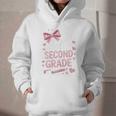 Back To School Cute Pink Coquette Girls Hello Second Grade Graphic Youth Hoodie