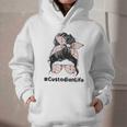 Custodian Life Messy Bun Hair Glasses Leopard Back To School Graphic Youth Hoodie Custodian Life Messy Bun Hair Glasses Leopard Back To School Graphic Youth Hoodie