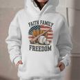 Faith Family Freedom Patriotic Christian Baseball Game Day Graphic Youth Hoodie