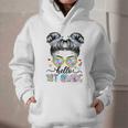 Hello 1st Grade Messy Bun Girl Back To School First Day Graphic Youth Hoodie Hello 1st Grade Messy Bun Girl Back To School First Day Graphic Youth Hoodie
