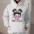 Hello 2nd Grade Messy Bun Girl Back To School First Day Graphic Youth Hoodie