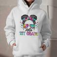 Messy Hair Bun Girl Back To School First Day Hello 1st Grade Graphic Youth Hoodie Messy Hair Bun Girl Back To School First Day Hello 1st Grade Graphic Youth Hoodie