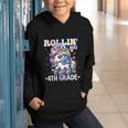 4th Grade Back To School First Day Girls Rollin Unicorn Graphic Youth Hoodie
