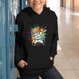 67 Baseball Dabbing Cat 6 7 Dripping Ice Cream Meme Graphic Youth Hoodie