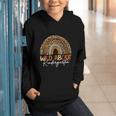 Back To School Wild About Kindergarten Leopard Rainbow Graphic Youth Hoodie