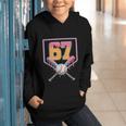 Baseball Drip Number 67 Fun Six Seven 6 7 Meme Graphic Youth Hoodie