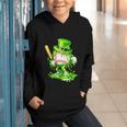 Baseball Player Ice Cream Drip Shamrocks St Patrick's Day Graphic Youth Hoodie