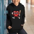 Baseball Valentines Day Heart Boys Sports Love Graphic Youth Hoodie