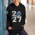 Class Of 2027 Cheer Blue Senior 2027 Back To School Graphic Youth Hoodie Class Of 2027 Cheer Blue Senior 2027 Back To School Graphic Youth Hoodie