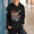 Eat Sleep Baseball Repeat Bat Ball Player Fan Graphic Youth Hoodie