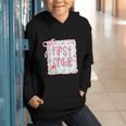 First Grade Coquette Bow Pink Preppy Back To School Girls Graphic Youth Hoodie First Grade Coquette Bow Pink Preppy Back To School Girls Graphic Youth Hoodie