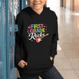 First Grade Rocks Colorful Back To School Guitar Graphic Youth Hoodie First Grade Rocks Colorful Back To School Guitar Graphic Youth Hoodie