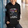 It's Fine I'm Fine Everything Is Fine Cat Back To School Graphic Youth Hoodie