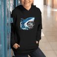 Kids Shark With School Books Back To School Shark Lovers Graphic Youth Hoodie Kids Shark With School Books Back To School Shark Lovers Graphic Youth Hoodie