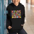 My Last First Day Of Elementary School Groovy Back To School Graphic Youth Hoodie My Last First Day Of Elementary School Groovy Back To School Graphic Youth Hoodie