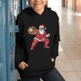 Santa Playing Baseball Baseball Lover Baseballer Xmas Graphic Youth Hoodie Santa Playing Baseball Baseball Lover Baseballer Xmas Graphic Youth Hoodie