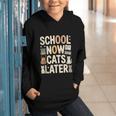 School Now Cats Later Back To School Graphic Youth Hoodie