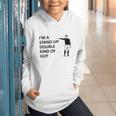 Baseball Pun Saying I'm a Stand Up Double Type Of Guy Graphic Youth Hoodie
