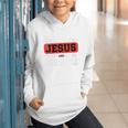 This Boy Runs On Jesus And Baseball Christian Baseball Graphic Youth Hoodie