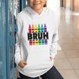 BRUH Back To School Colorful Crayons First Day Of School Graphic Youth Hoodie BRUH Back To School Colorful Crayons First Day Of School Graphic Youth Hoodie