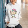 Cute Baseball Ice Cream Drip For Girls & Boys 2 Sides Graphic Youth Hoodie Cute Baseball Ice Cream Drip For Girls & Boys 2 Sides Graphic Youth Hoodie
