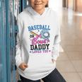 Gender Reveal Baseball Or Bows Daddy Loves You Graphic Youth Hoodie Gender Reveal Baseball Or Bows Daddy Loves You Graphic Youth Hoodie