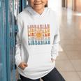 Librarian Retro Find Me At The Library Back To School Graphic Youth Hoodie Librarian Retro Find Me At The Library Back To School Graphic Youth Hoodie