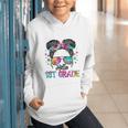 Messy Hair Bun Girl Back To School First Day Hello 1st Grade Graphic Youth Hoodie Messy Hair Bun Girl Back To School First Day Hello 1st Grade Graphic Youth Hoodie