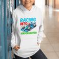 Racing Into Kindergarten Race Car Driver Back To School Performance Graphic Youth Hoodie Racing Into Kindergarten Race Car Driver Back To School Performance Graphic Youth Hoodie