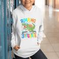 Roaring Into 3rd Grade Back To School Dinosaurus T-Rex Premium Tri-Blend Graphic Youth Hoodie