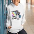 Watch Out Kindergarten Here I Come Cute Cat Back To School Graphic Youth Hoodie Watch Out Kindergarten Here I Come Cute Cat Back To School Graphic Youth Hoodie