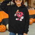 Heart Play Baseball Valentine's Day Teens Boys Girls Kids Graphic Youth Hoodie