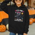 It's Fine I'm Fine Everything Is Fine Cat Back To School Graphic Youth Hoodie