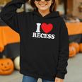 I Love Recess Red Heart Back To School Kids Recess Graphic Youth Hoodie