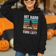 Women's Retro Hit Hard Run Fast Turn Left Baseball Lover Graphic Youth Hoodie Women's Retro Hit Hard Run Fast Turn Left Baseball Lover Graphic Youth Hoodie