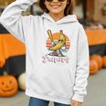 Bananas Baseball Sunset Retro Fruit Sports Boys Kids Men Premium Tri-Blend Graphic Youth Hoodie