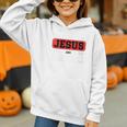 This Boy Runs On Jesus And Baseball Christian Baseball Graphic Youth Hoodie