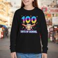 100 Days Of School Baseball Ice Cream Drip Kids Boys Teacher Youth Long Sleeve Tee