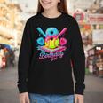 8th Birthday Baseball Ice Cream Drip 8 Years Old Girls B-Day Youth Long Sleeve Tee
