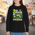 Back To School 2nd Second Grade Level Unlocked Gamer Kid Youth Long Sleeve Tee