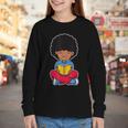 Back To School Afro African American Boy Student Youth Long Sleeve Tee