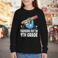 Back To School Ninth Grade Sloth Hanging Out In 9th Grade Youth Long Sleeve Tee