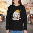 Baseball Drip Ice Cream Crown Melt Graphic Youth Long Sleeve Tee