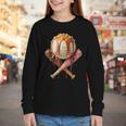 Baseball Ice Cream Drip Style Melting Ice Cream Youth Teen Youth Long Sleeve Tee