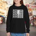 Baseball Pitcher Player Team Sport Lover Family Friends Fans Youth Long Sleeve Tee Baseball Pitcher Player Team Sport Lover Family Friends Fans Youth Long Sleeve Tee