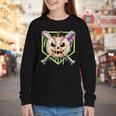 Baseball Pumpkin Halloween Baseball Drip Spooky Halloween Youth Long Sleeve Tee