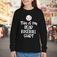 Bear Baseball Shirt For Players Fans And Moms Youth Long Sleeve Tee
