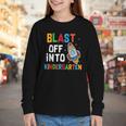 Blast Off Into Kindergarten Back To School Rocket Youth Long Sleeve Tee